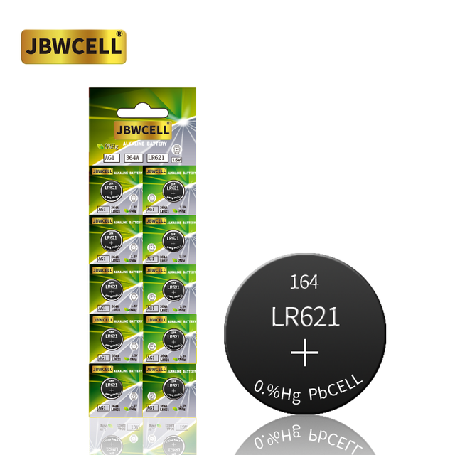 JBWCELL AG Series 1.5V Lithium Button Cell Battery LR621 Ag1 with 3-Year Shelf Life for Home Appliances Power Tools & Watch Use