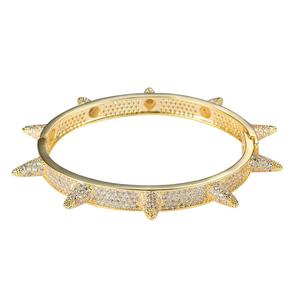 BB103 Hip Hop Iced Out Bling Chain <strong>Bangle</strong> <strong>for</strong> Women <strong>Men</strong> Jewelry Brass CZ Stone Punk Bracelet - Product Image 2