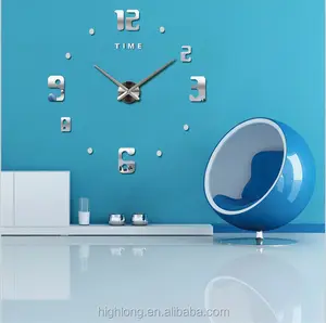 Tự làm đồng hồ treo tường lớn 3D Acrylic Nhãn dán trang trí văn phòng nhà 3D Đồng hồ treo tường Kích thước Lớn Thạch Anh phòng khách kỹ thuật số một mặt
