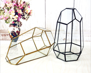 Goldene schwarze Hochzeit Tisch dekoration, Innen garten, klare strukturierte Glas pflanze klares Glas geometrische <span class=keywords><strong>Terrarium</strong></span> Box - Product Image 4