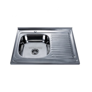 Fregadero de Cocina Moderno de una Sola Pieza con Cascada y Escurridor, Acero Inoxidable, 5 Años de Garantía, 800*600 - Product Image 1