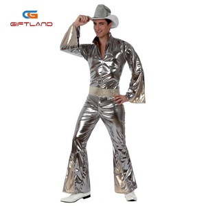 Mens 1970s Suit Costume White 70s Groovy Dancer Party 1970's