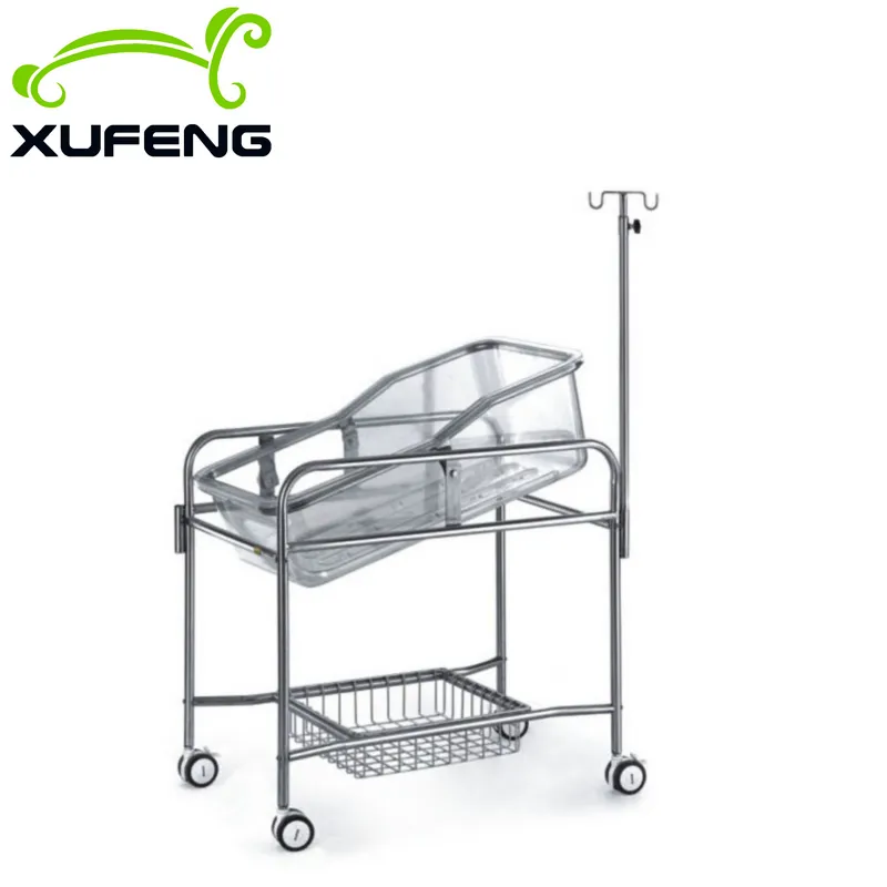 Classic Rvs ziekenhuis baby bed van trolley