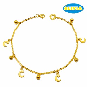 Bracelet de <span class=keywords><strong>cheville</strong></span> or pour femmes, chaîne de pied, breloque ajourée en forme de cœur, nouveau, été - Product Image 3
