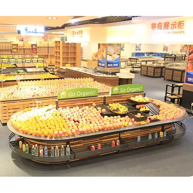 大容量野菜フルーツシェルフラックスーパーマーケットディスプレイ棚
