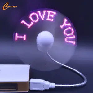 Hot selling factory price mini led message laptop usb fan with light