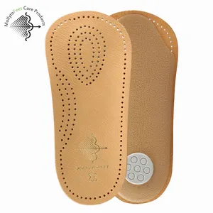 Men Insole Adjustable Leather 3/4 Orthotic Insoles Material Arch Support Flat Feet