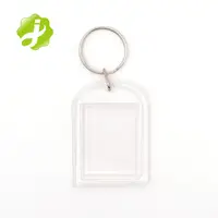 Wholesale plastic acrylic keyring frame blank keychain acrylic photo keyring