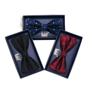 Wholesale Fashion Men Customized Logo Men Pre-tied Bow Ties For Wedding Suit