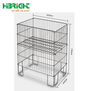 Retail Collapsible Wire Floor Promotional Display Dump Bin For Shop