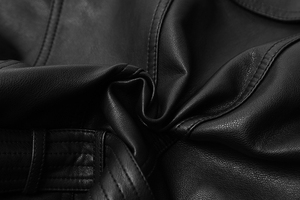 Cappotto <span class=keywords><strong>in</strong></span> pelle nera europea <span class=keywords><strong>in</strong></span> pelle sintetica da donna indossa una nuova bella giacca di pelle <span class=keywords><strong>in</strong></span> stile britannico <span class=keywords><strong>con</strong></span> <span class=keywords><strong>cintura</strong></span> <span class=keywords><strong>in</strong></span> <span class=keywords><strong>vita</strong></span> - Product Image 6