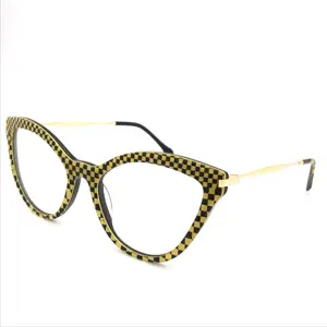 9010 fantezi Cateye asetat gözlük çerçeveleri gafas monturas gözlük brillen lunettes de vue anteojos