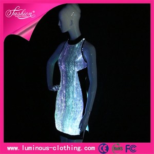 Iluminante fibra óptica tela <span class=keywords><strong>qipao</strong></span> tradicional <span class=keywords><strong>vestido</strong></span> chino - Product Image 6