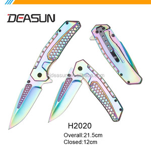 Descuento Plegable Táctico del <span class=keywords><strong>Cuchillo</strong></span> de Titanio Superficie Outdoor <span class=keywords><strong>navajas</strong></span> de acero <span class=keywords><strong>y</strong></span> Mango de madera barata para H2020 - Product Image 1