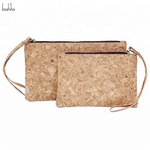 Boshiho Eco-Friendly di Piccole dimensioni Carry Sughero Cluth Bag Supporto di Carta Delle Donne Minimalista Borsa Del Portafoglio