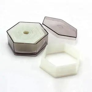 Molde hexágono de nylon liso em 9 peças, corte de biscoito em forma de chocolate, cortador de biscoito