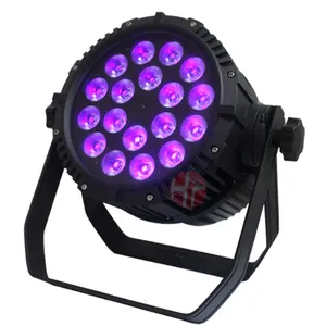 outdoor buildings led par 18 x 18w rgbwauv 6in1 slim led par flat ip65 stage light