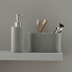 Piedra Beige clásico resina <span class=keywords><strong>accesorios</strong></span> de <span class=keywords><strong>baño</strong></span> Set <span class=keywords><strong>para</strong></span> estrellas Hotel - Product Image 4