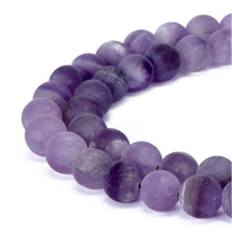 Natural 4-12mm Round Matte Stone Strands of Beads forJewelry Making 16 Inches
