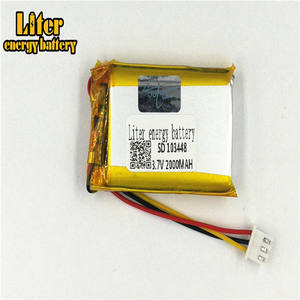 2.5-<span class=keywords><strong>3</strong></span> P 103448 lithium battery 2000 mah rechargeable Li-Polymer Battery PL LiPo battery with wires - Product Image 2