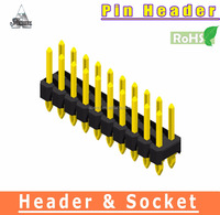 Conector de Cabezal de 6 Pines de Aleación de Cobre Dorado de Alta Calidad Amtek de 2.54 mm para PCB