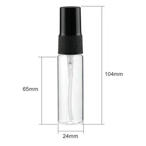 10 Ml 15 Ml 25 Ml Transparan Portabel PET Spray Kabut Halus Botol dengan Pompa Semprot