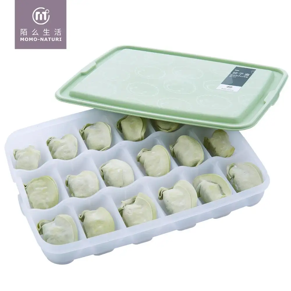 Kotak Plastik Pangsit, Wadah Penyimpanan Makanan Crisper dengan Tutup untuk Penyimpanan Pangsit Segar Lemari Es Aplikasi