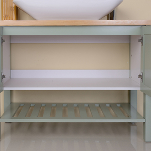 De Suelo de 2 Puertas 1 Estante De Madera Rústica Puerta Corredera Baño <span class=keywords><strong>Tocador</strong></span> <span class=keywords><strong>Con</strong></span> <span class=keywords><strong>Espejo</strong></span> de Lavabo - Product Image 5