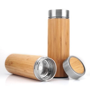 Vacuum Bamboo Tumbler with <strong>Tea</strong> Infuser Strainer Drinking Bottle <strong>Thermos</strong> - Product Image 5