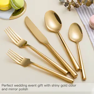 Cutlery Stainless Steel Gold Brush Cutlery Gold Matte Flatware Flatware Gold Plated For Wedding