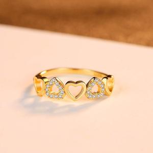 Anello con Diamante CZCITY, Placcato Oro di Lusso, Design a Cuore, <span class=keywords><strong>Anelli</strong></span> in Argento Sterling 925, Gioielli Raffinati, <span class=keywords><strong>Anelli</strong></span> a <span class=keywords><strong>Fascia</strong></span> con Cuore - Product Image 5