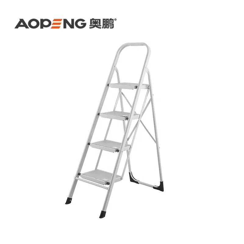 gallery 4 steps steel stable rear support bar connectred ladder with anti-alip feet AP-1204