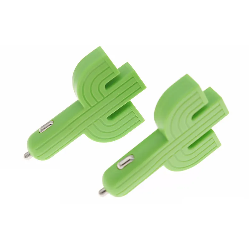 Cargador de teléfono móvil Universal con forma de Cactus, 3 puertos USB, Qi, para coche, Iphone