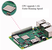 Raspberry Pi 3 Modelo B+ Computadora de Placa Única Rpi 3B Plus con 1GB 1.4GHz Cortex-A53 Compatible con WiFi y BT Mini PC