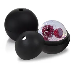 Molde esférico redondo de silicone, bandeja de gelo, grande esfera, bola de gelo