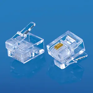 Conectores especiais banhados a ouro, conectores do shrapil na esquerda XL-205 rj12 6p2c rj11 2pin