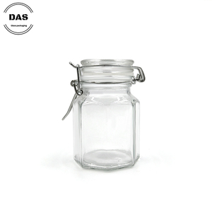 Octogonal 100 mL pedernal hermético frasco <span class=keywords><strong>de</strong></span> <span class=keywords><strong>vidrio</strong></span> <span class=keywords><strong>de</strong></span> alimentos al por mayor con tapa sellada - Product Image 1