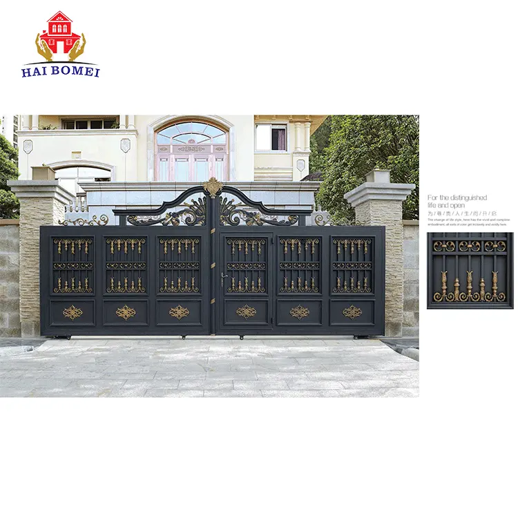 Fabbrica moderna disegni cancello principale in alluminio pressofuso mestiere cancelli in Cina grande porta