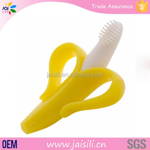 Vendedores calientes Tranquilizar herramientas 100% BPA silicona cepillo de dientes plátano bebé mordedor - Product Image 5