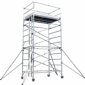 Double Width Aluminium Mobile Scaffolding Tower 20M Height for Industrial Use