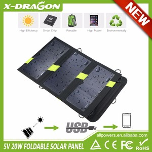 Cargador de Energía Solar 5 <span class=keywords><strong>V</strong></span> 20 W de la Energía Solar de Carga de la Batería para el Teléfono Móvil Tabletas, puertos dobles de - Product Image 1
