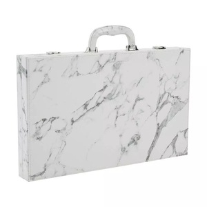 Personnalisé vente Chaude En Cuir de luxe D'échecs Jeux De Puces de Marbre de Backgammon - Product Image 5
