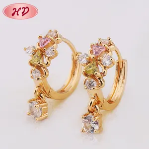 hd jewelry 2024 Beautiful Designed Mexican 18k gold plated zircon fashion huiggies hoop earings womens jewelry For Women