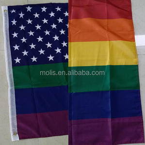 Оптовая продажа, индивидуальный принт, 100% полиэстер, 3x5, радужный флаг Пуэрто-Рико для геев с двумя Люверсами - Product Image 4