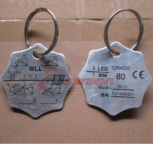 Étiquettes métalliques en acier inoxydable, pour ailes <span class=keywords><strong>à</strong></span> chaîne de levage G80 - Product Image 1