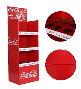 Estante de exhibición de cartón personalizado para <span class=keywords><strong>supermercado</strong></span>, expositor de papel corrugado para jugo de bebidas, fácil de montar - Product Image 1