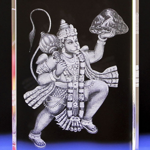 Glänzende benutzer definierte Großhandel Ganesha Idol Statue Hindu Erfolg und viel Glück Gott K9 Kristall würfel Handwerk 3D Laser Blank Kristall würfel
