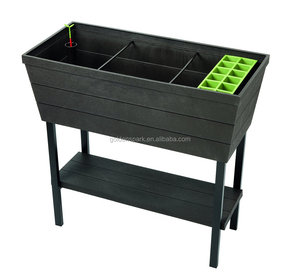 22.4 gallons <span class=keywords><strong>résine</strong></span> plastique aspect bois surélevé Patio jardin fleur planteur lit Graphite couleur emballé dans un carton - Product Image 1