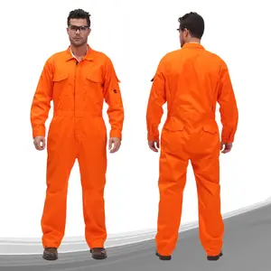 CE EN 11612 批准的安全工作服，FR 棉质连体服