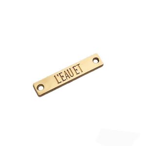 Design Rectangle Die Cast Gold Brand logo Custom Sewing Metal Plate Label <strong>Tag</strong> for <strong>Clothes</strong> - Product Image 1